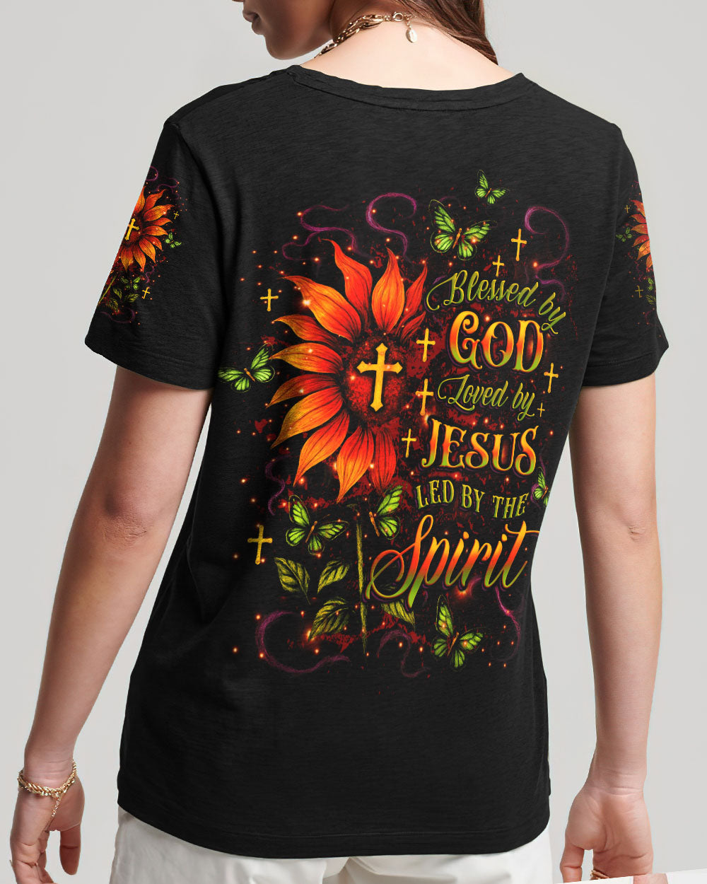 Blessed By God Loved By Jesus Led By The Spirit Women's All Over Print Shirt - Yhlt0605253