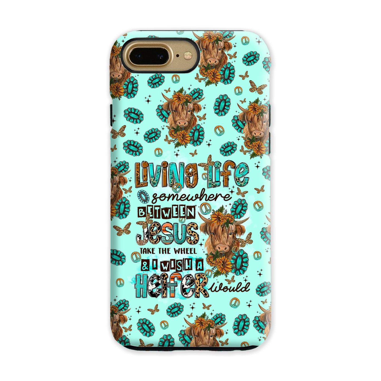 Living Life Somewhere Between Jesus Cow Phone Case - Tltr1309238