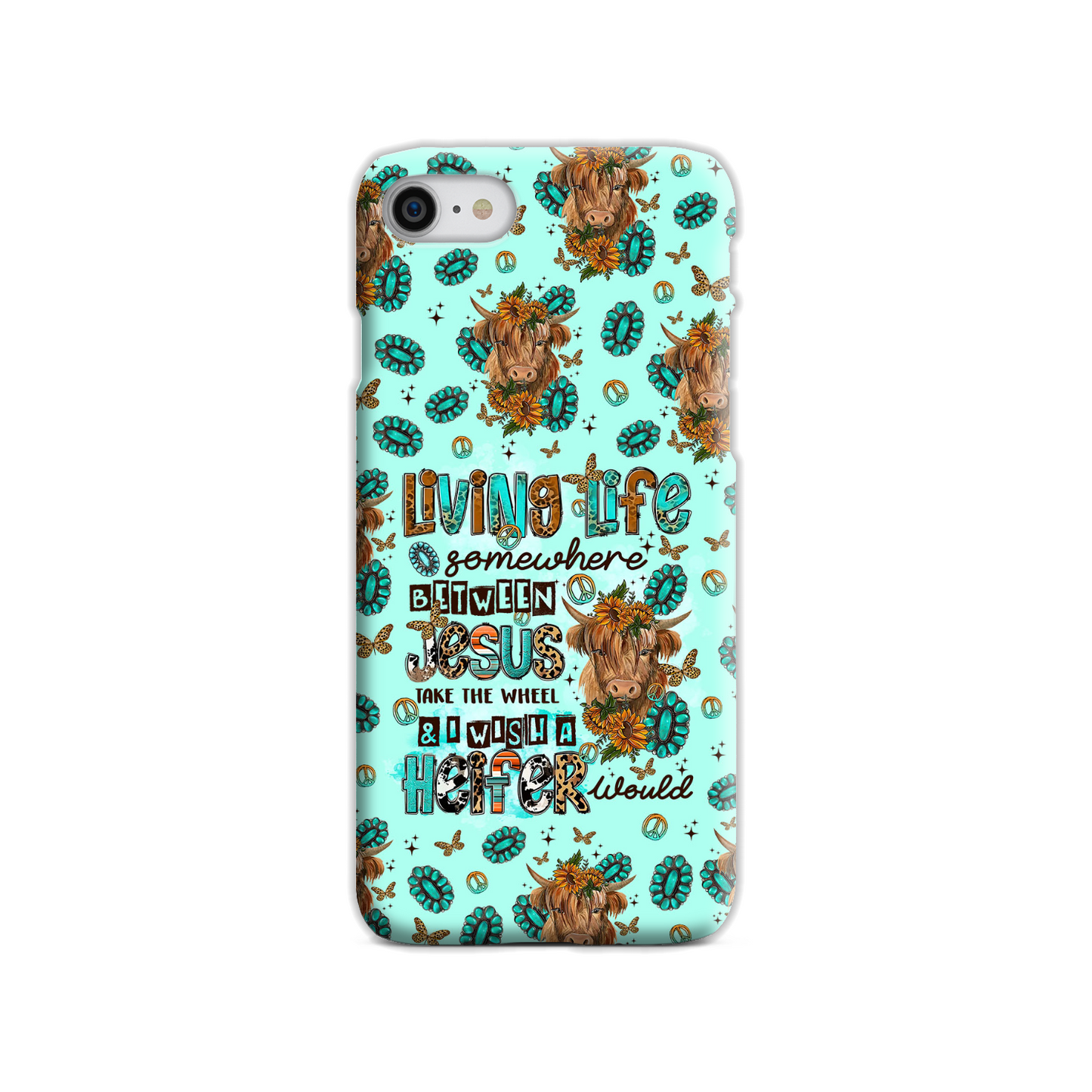 Living Life Somewhere Between Jesus Cow Phone Case - Tltr1309238