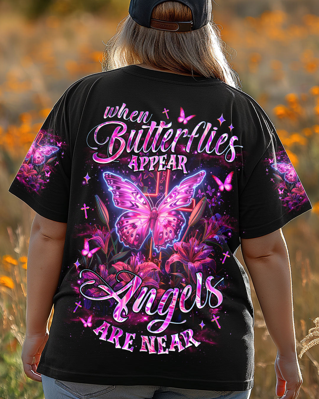 When Butterflies Appear Angels Are Near Women's All Over Print Shirt - Tlnz1806252