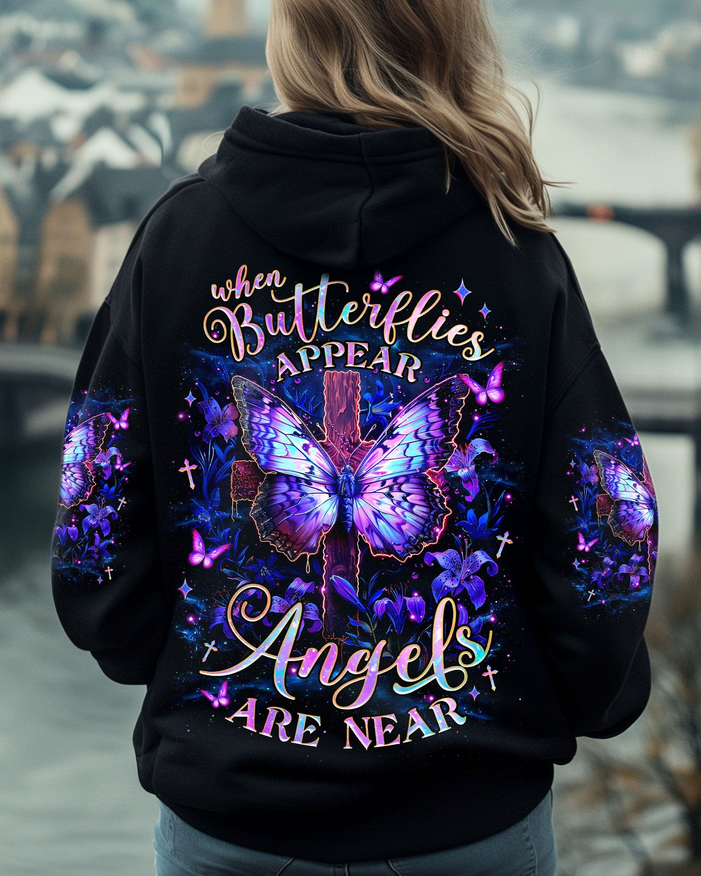 When Butterflies Appear Angels Are Near Women's All Over Print Shirt - Tlnz0906253