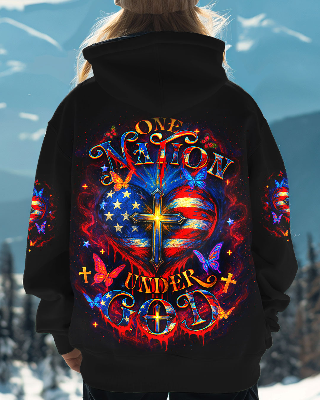 One Nation Under God Warrior Women's All Over Print Shirt - Yhdu1006253