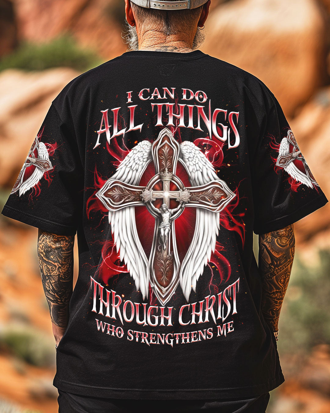 I Can Do All Things Cross Wings Men's All Over Print Shirt - Tlnz1504253