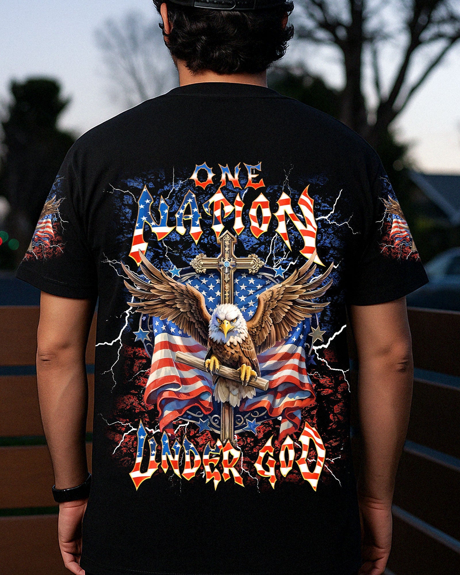 One Nation Under God Eagle Men's All Over Print Shirt  - Tlnt2905252