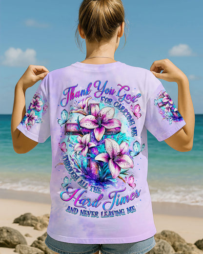 Thank You God For Carrying Me Lilies Women's All Over Print Shirt  - Tltr2005251