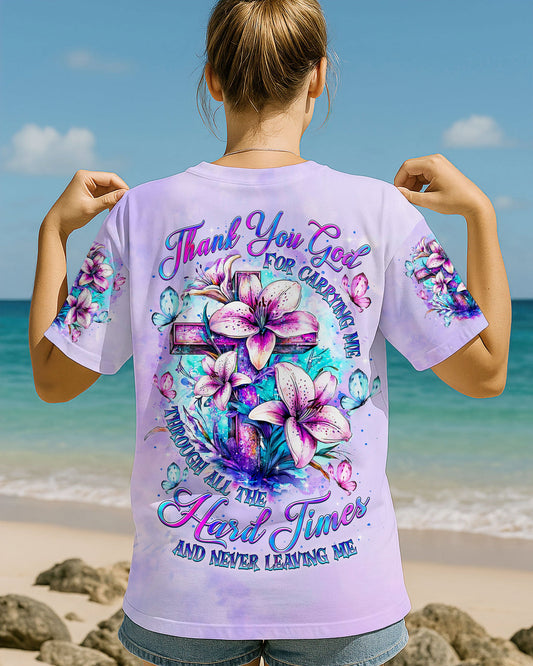 Thank You God For Carrying Me Lilies Women's All Over Print Shirt  - Tltr2005251