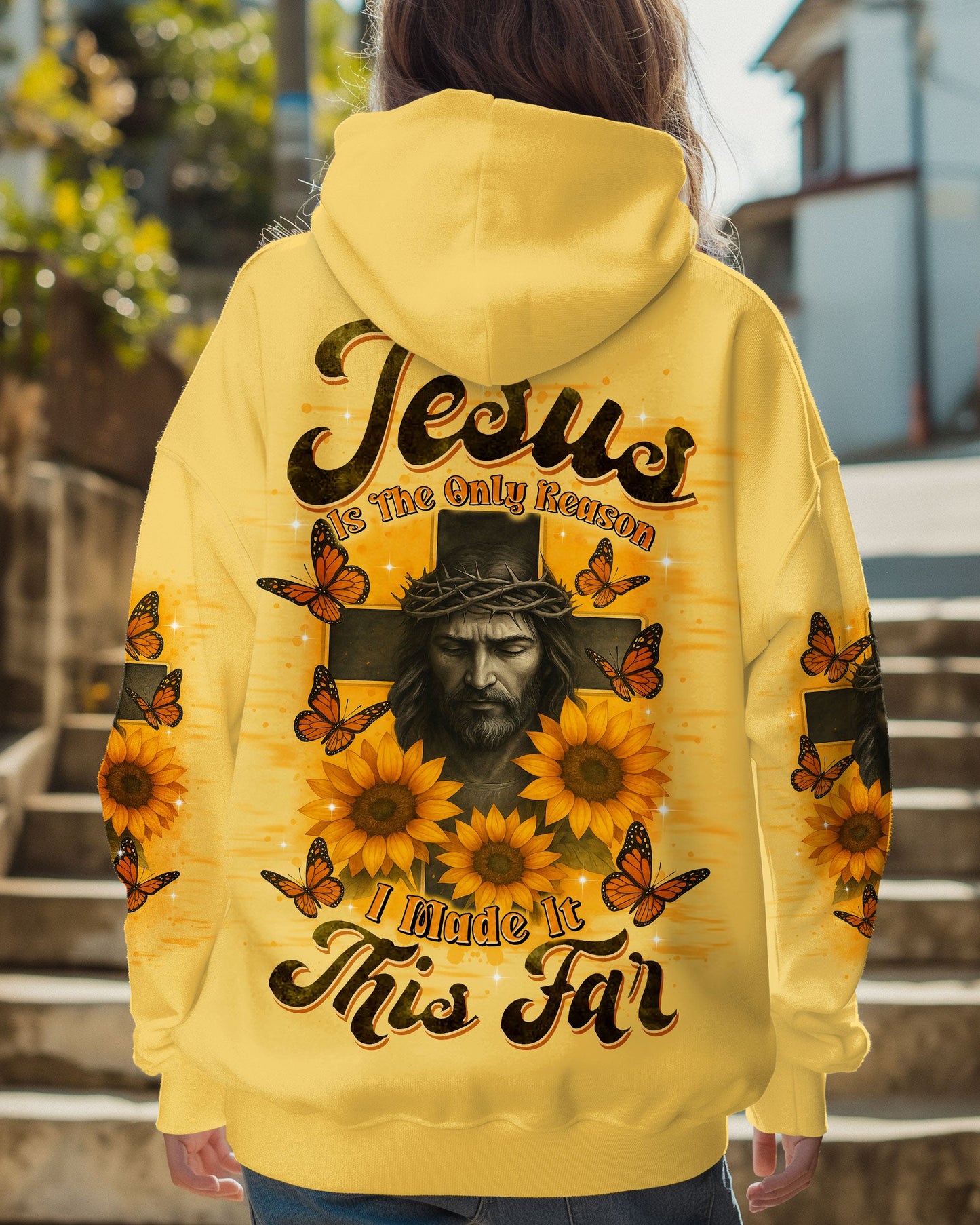 Jesus Is The Only Reason Cross Sunflower Women's All Over Print Shirt - Tltr1706252