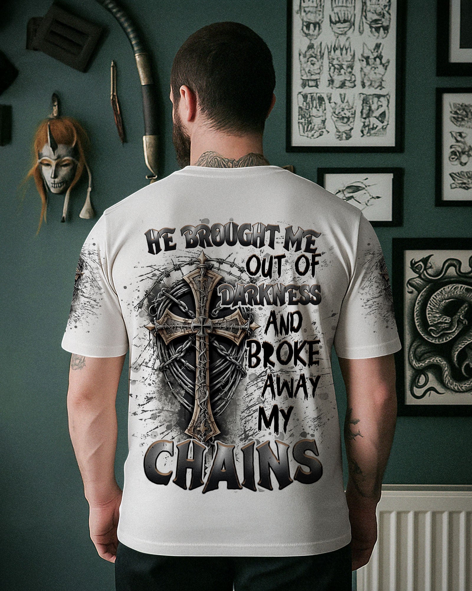 He Brought Me Out Of Darkness Men's All Over Print Shirt   - Tlnt2604252