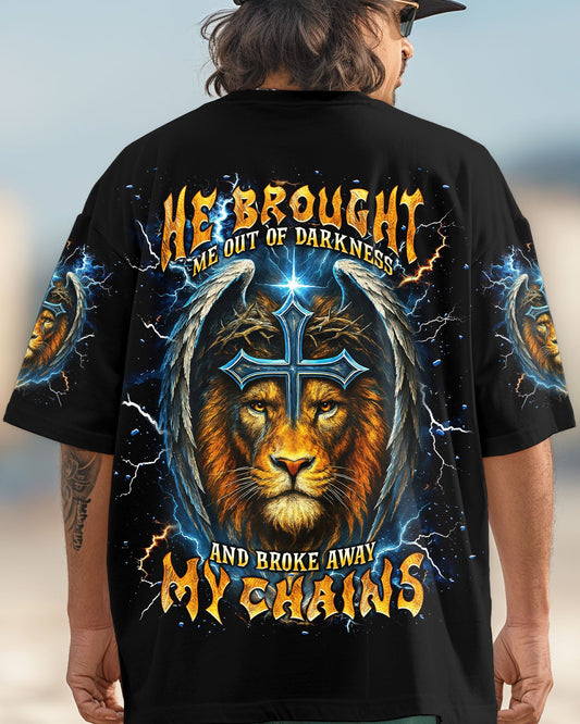 He Brought Me Out Of Darkness Lion Wings Men's All Over Print Shirt   - Tlnt1704254