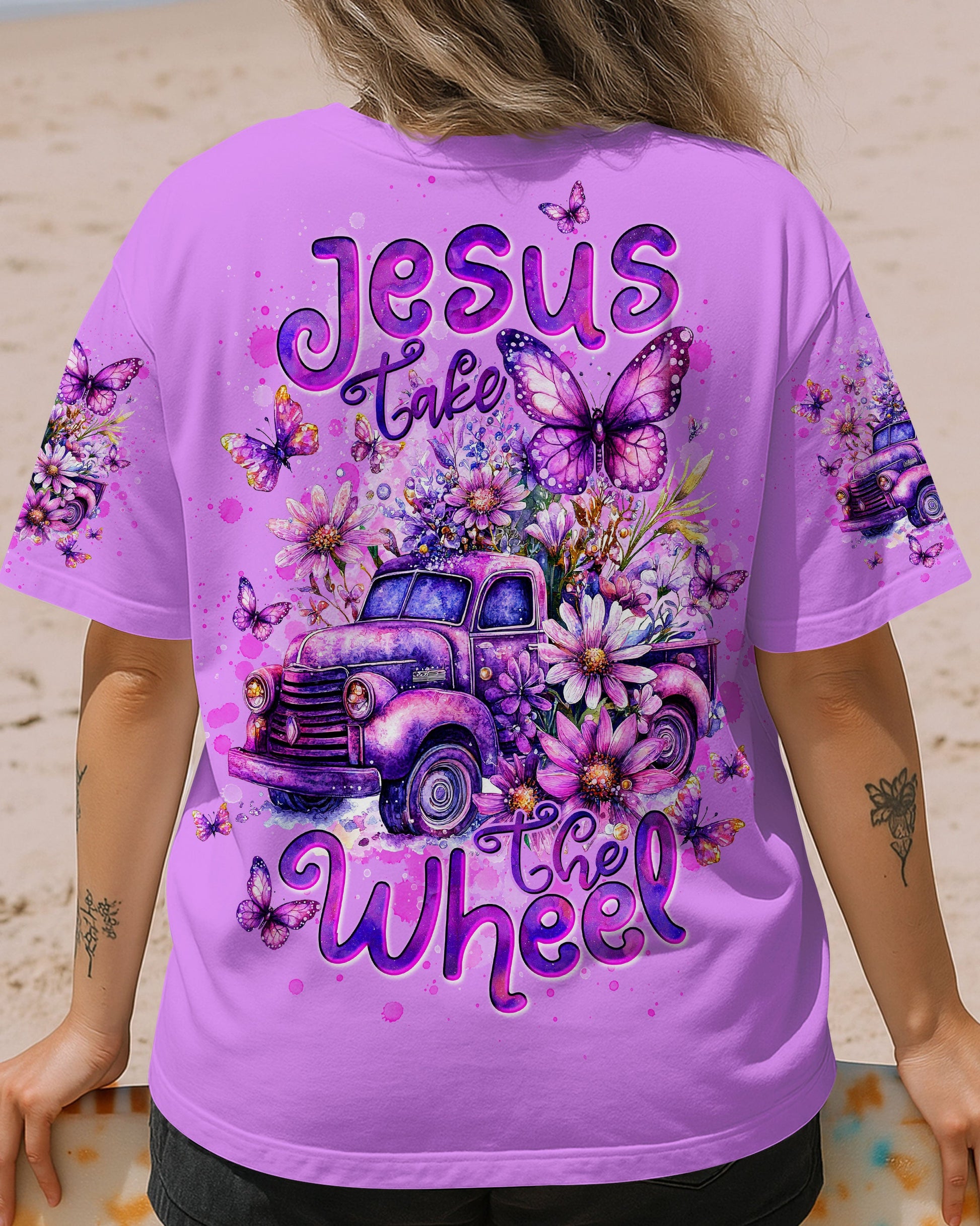 Jesus Take The Wheel Women's All Over Print Shirt   - Tltw2904252