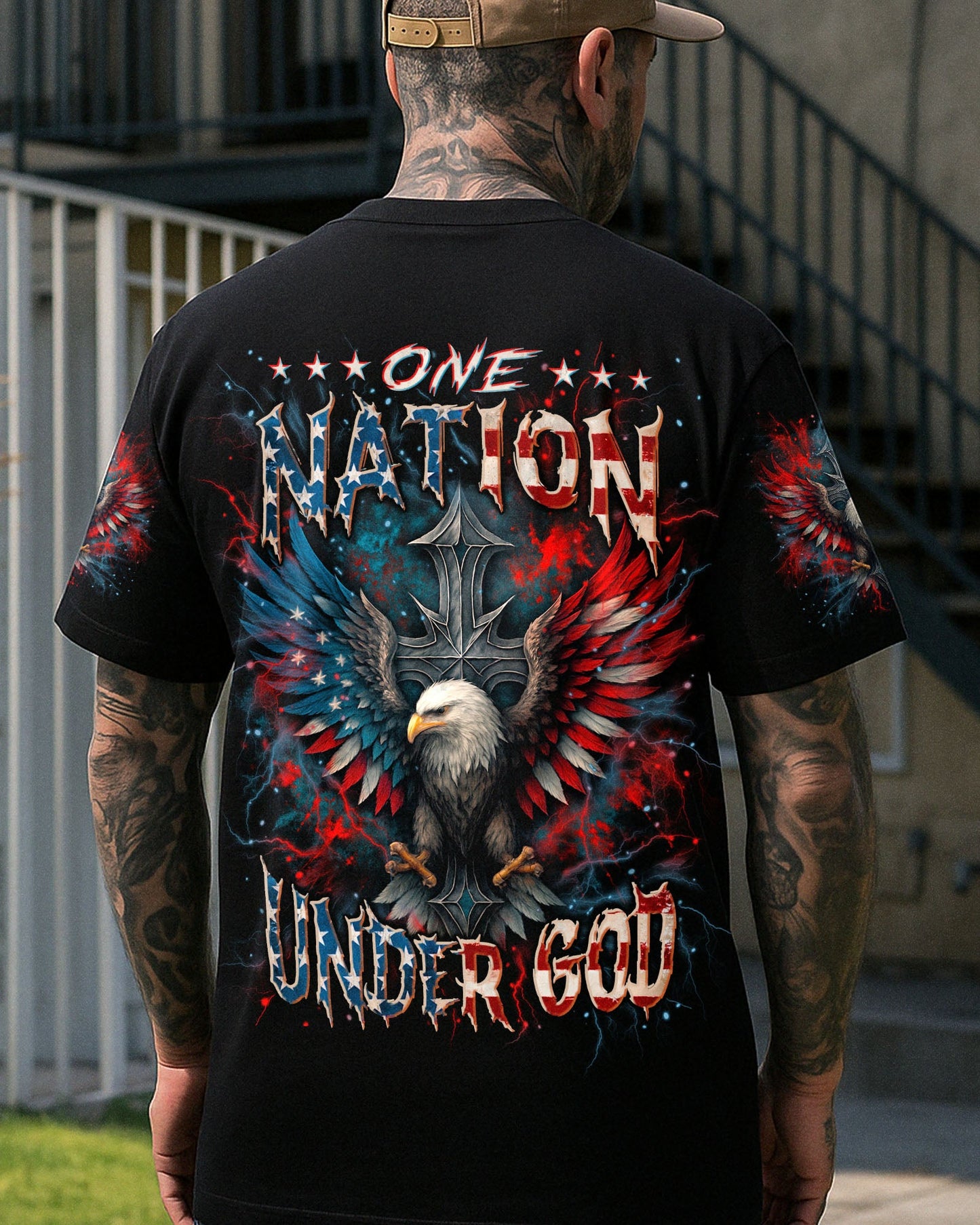 One Nation Under God Warrior Men's All Over Print Shirt - Yhln1006252