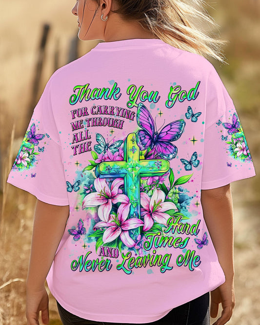 Thank You God For Carrying Me Lilies Women's All Over Print Shirt  - Tlnt2105252