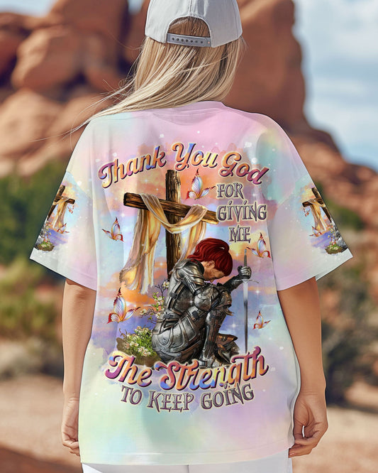 Thank You God Jesus Warrior Women's All Over Print Shirt    - Tltr0805253