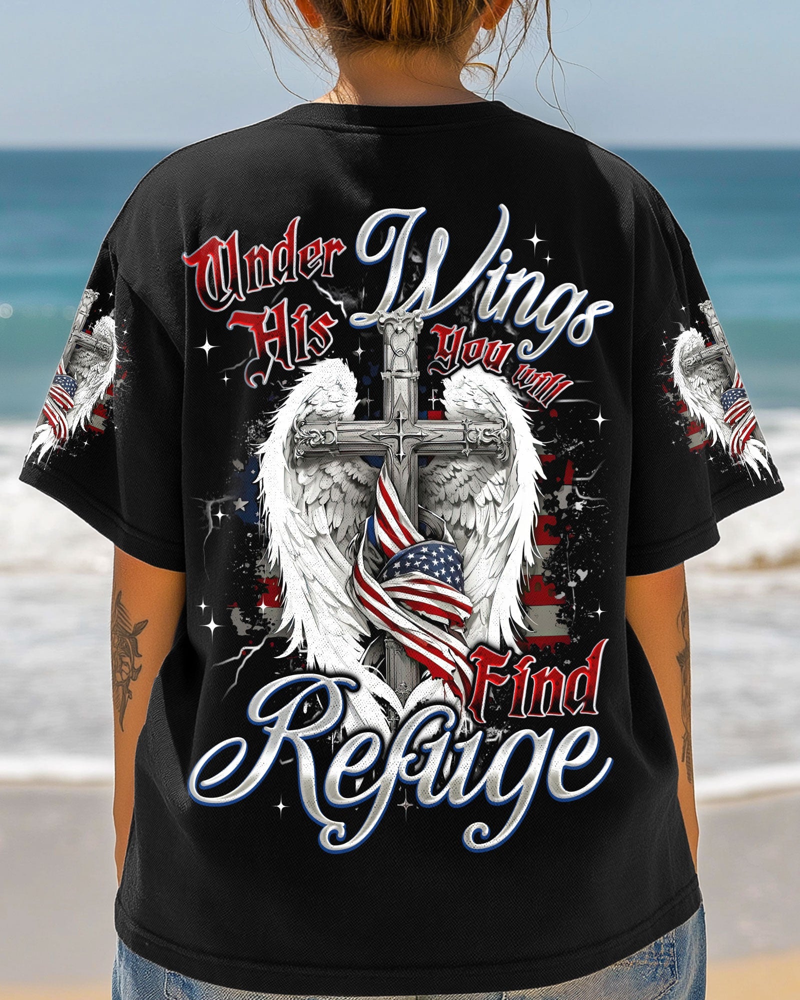 Under His Wings You Will Find Refuge Women's All Over Print Shirt - Tyqy2805253
