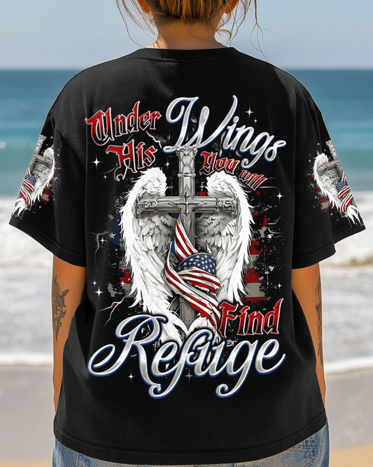 Under His Wings You Will Find Refuge Women's All Over Print Shirt - Tyqy2805253