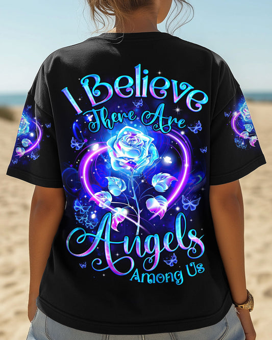 I Believe There Are Angels Among Us Rose Women's All Over Print Shirt - Tyqy0705254