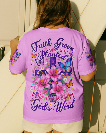 Faith Grows Women's All Over Print Shirt - Tytm2304253