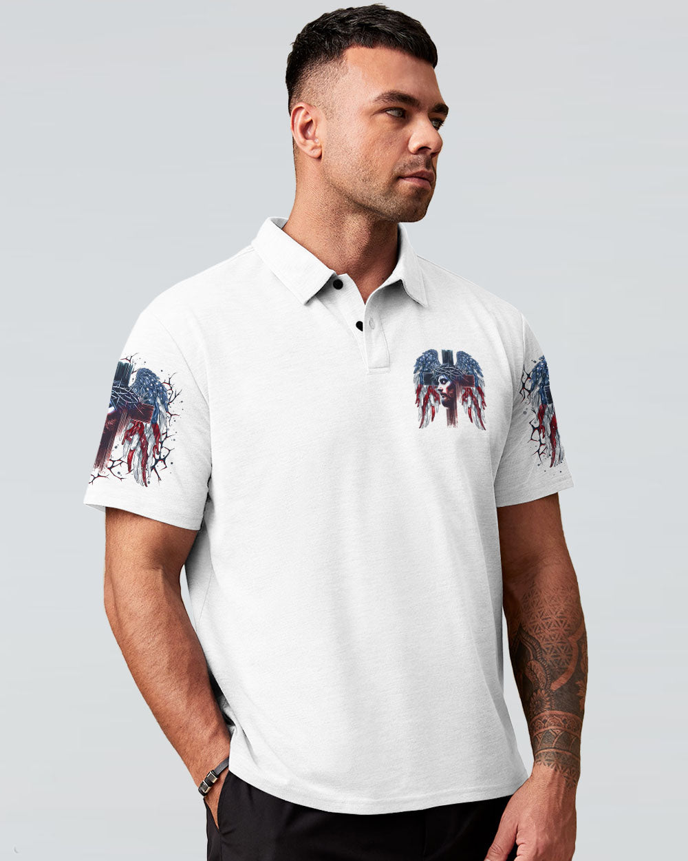 One Nation Under God Wings Men's All Over Print Shirt - Tlno2304252