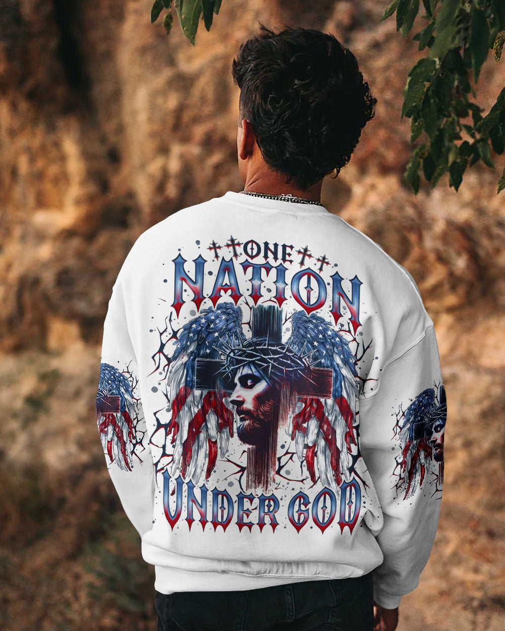 One Nation Under God Wings Men's All Over Print Shirt - Tlno2304252