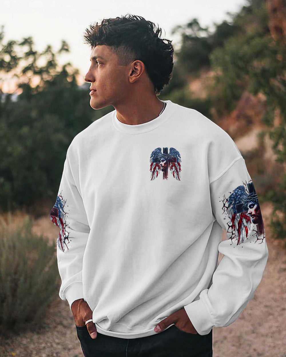 One Nation Under God Wings Men's All Over Print Shirt - Tlno2304252