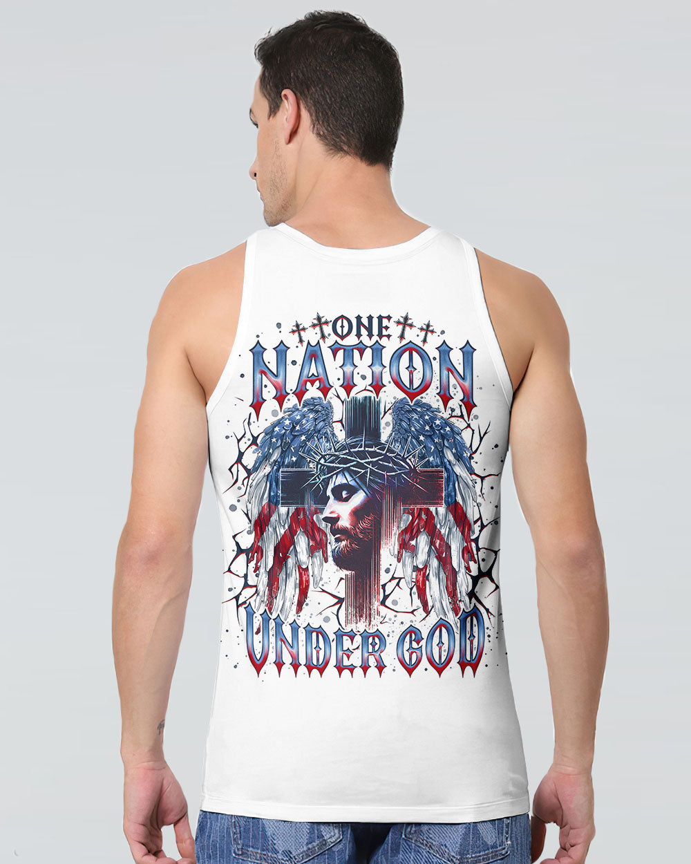 One Nation Under God Wings Men's All Over Print Shirt - Tlno2304252