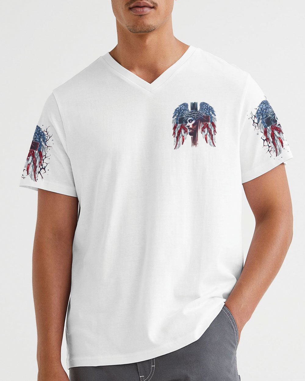 One Nation Under God Wings Men's All Over Print Shirt - Tlno2304252