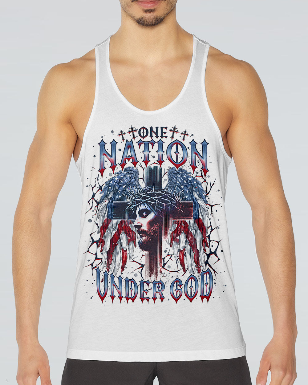 One Nation Under God Wings Men's All Over Print Shirt - Tlno2304252