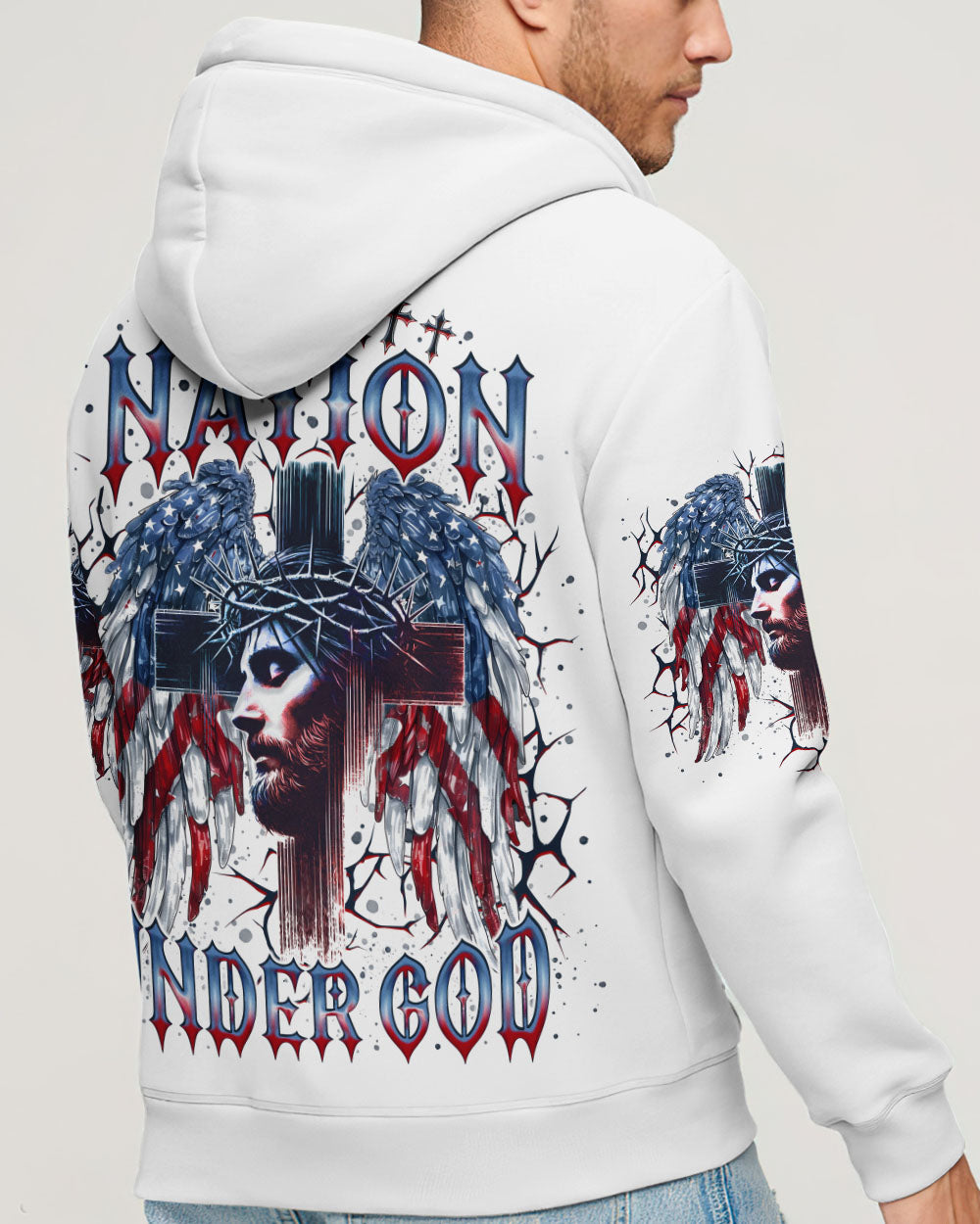 One Nation Under God Wings Men's All Over Print Shirt - Tlno2304252