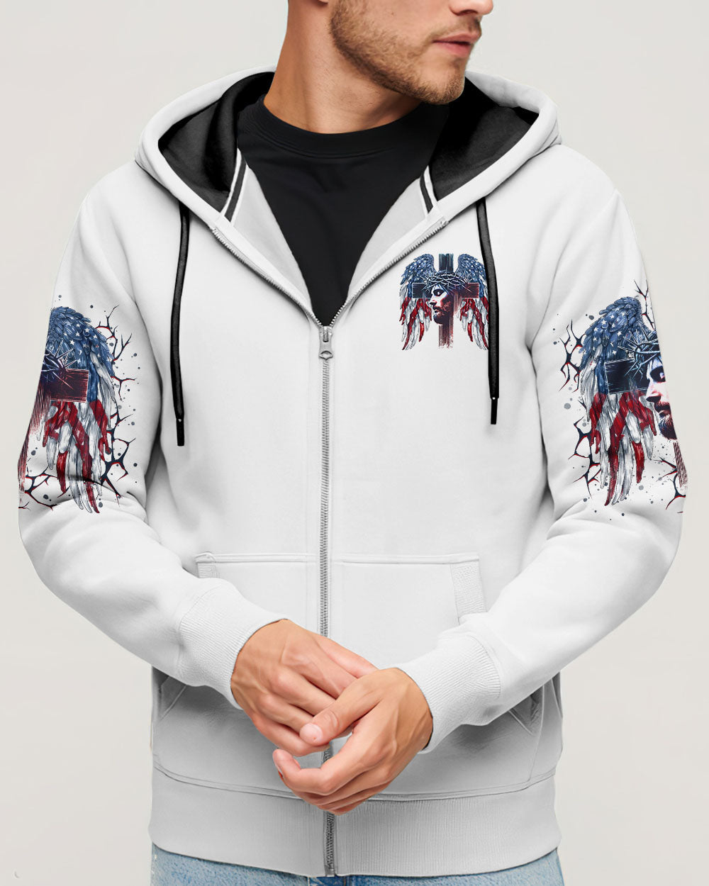 One Nation Under God Wings Men's All Over Print Shirt - Tlno2304252