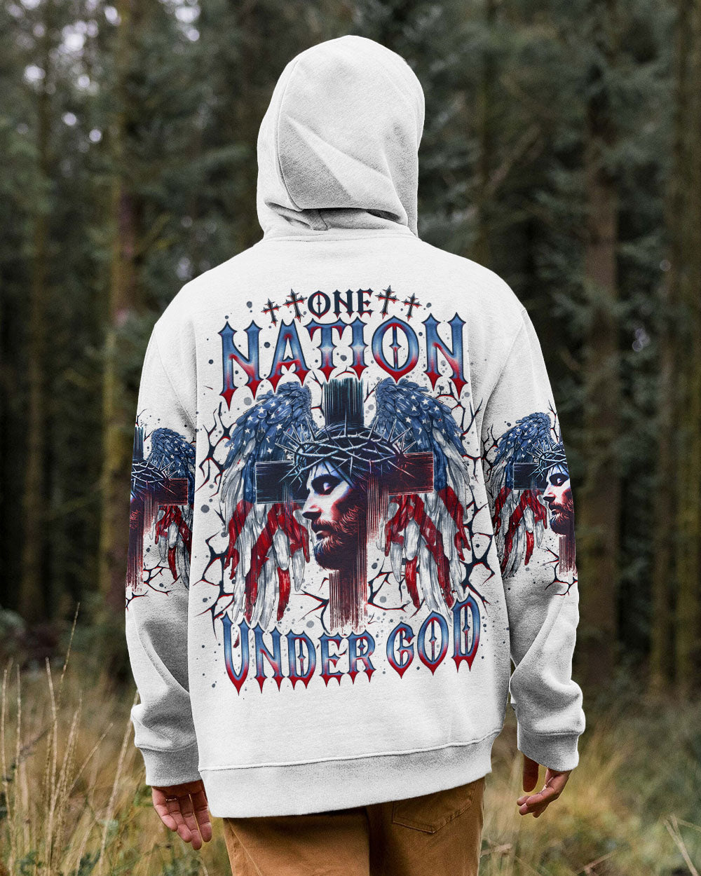 One Nation Under God Wings Men's All Over Print Shirt - Tlno2304252