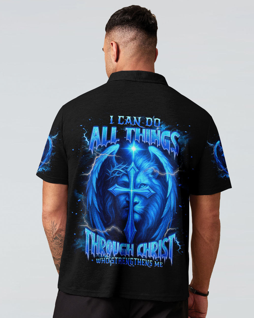 I Can Do All Things Cross Lion Wings Men's All Over Print Shirt  - Tlnt1404252