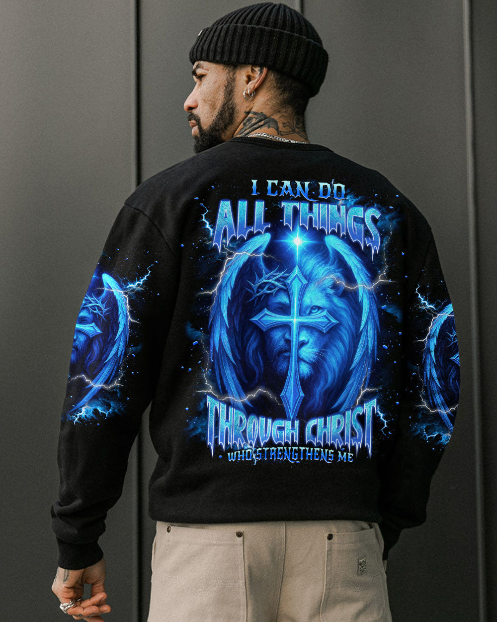 I Can Do All Things Cross Lion Wings Men's All Over Print Shirt  - Tlnt1404252