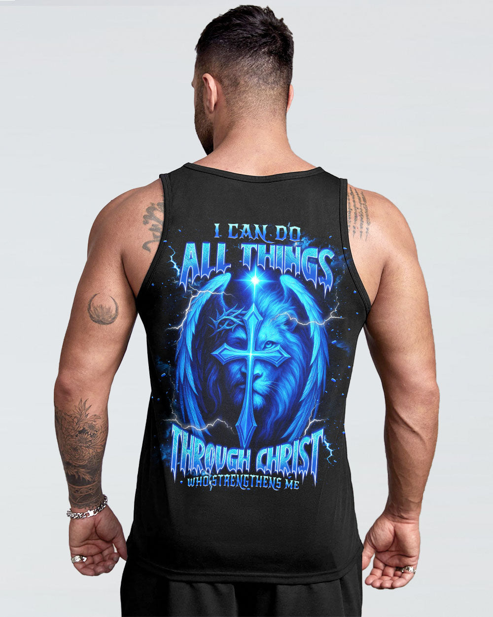 I Can Do All Things Cross Lion Wings Men's All Over Print Shirt  - Tlnt1404252