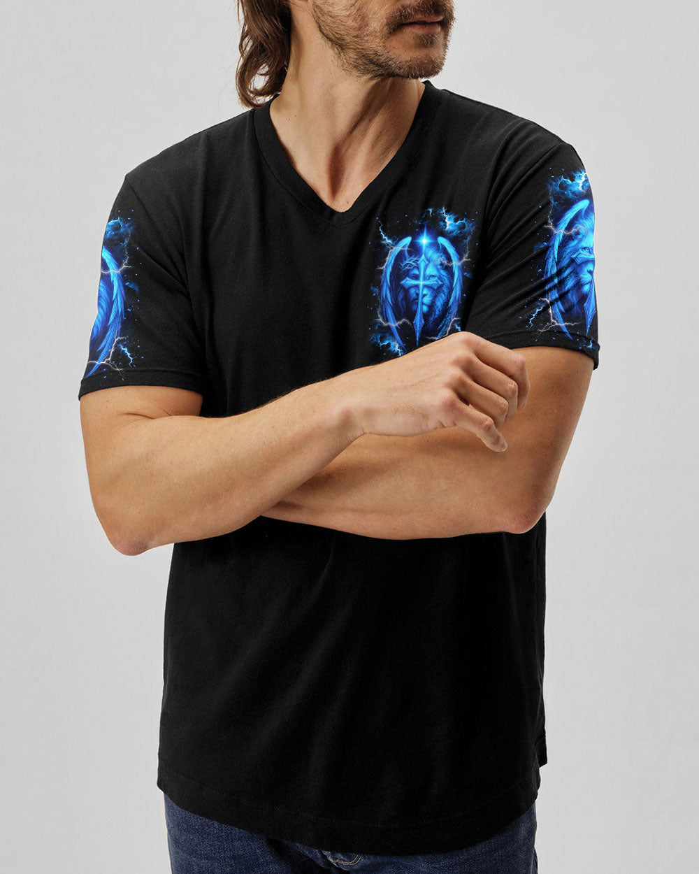 I Can Do All Things Cross Lion Wings Men's All Over Print Shirt  - Tlnt1404252