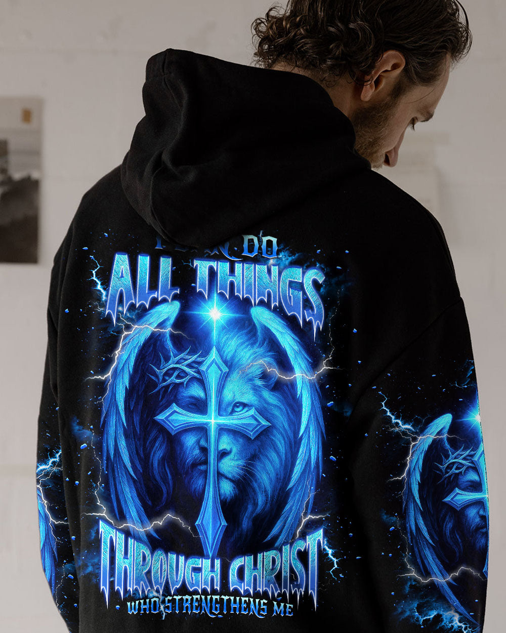I Can Do All Things Cross Lion Wings Men's All Over Print Shirt  - Tlnt1404252