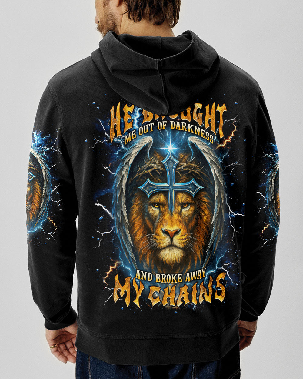 He Brought Me Out Of Darkness Lion Wings Men's All Over Print Shirt   - Tlnt1704254