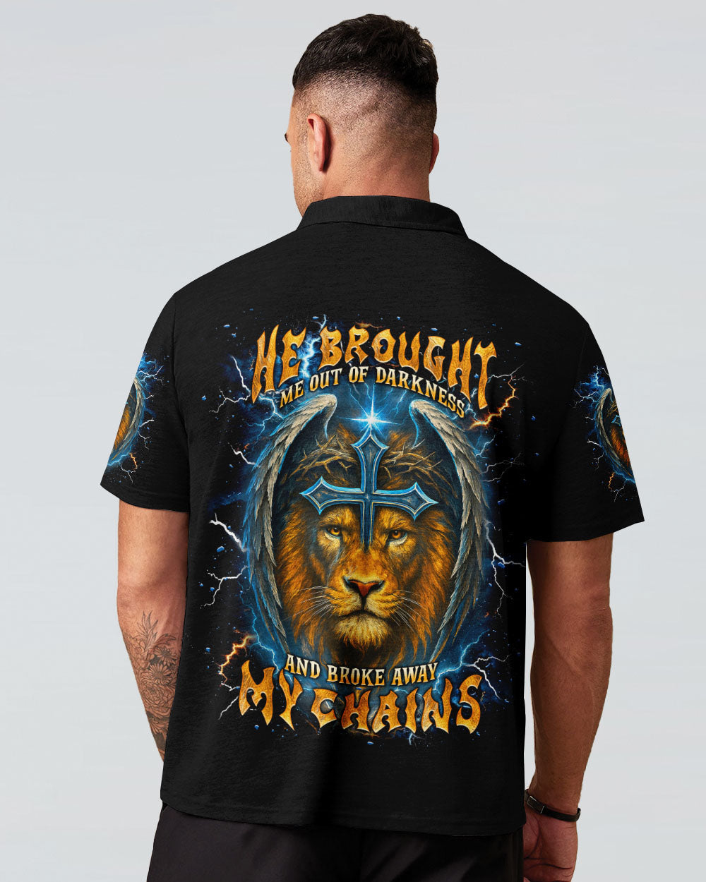 He Brought Me Out Of Darkness Lion Wings Men's All Over Print Shirt   - Tlnt1704254
