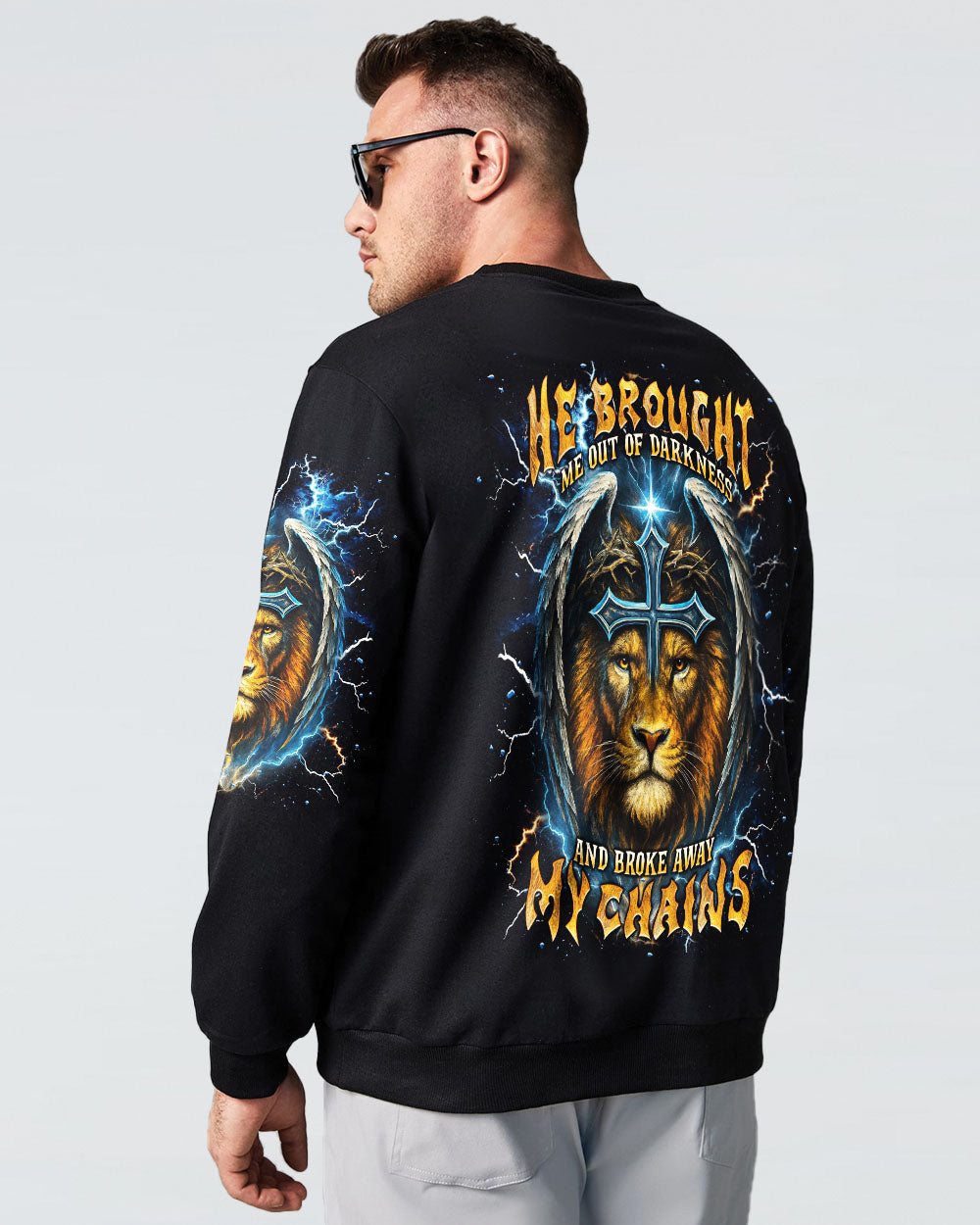 He Brought Me Out Of Darkness Lion Wings Men's All Over Print Shirt   - Tlnt1704254