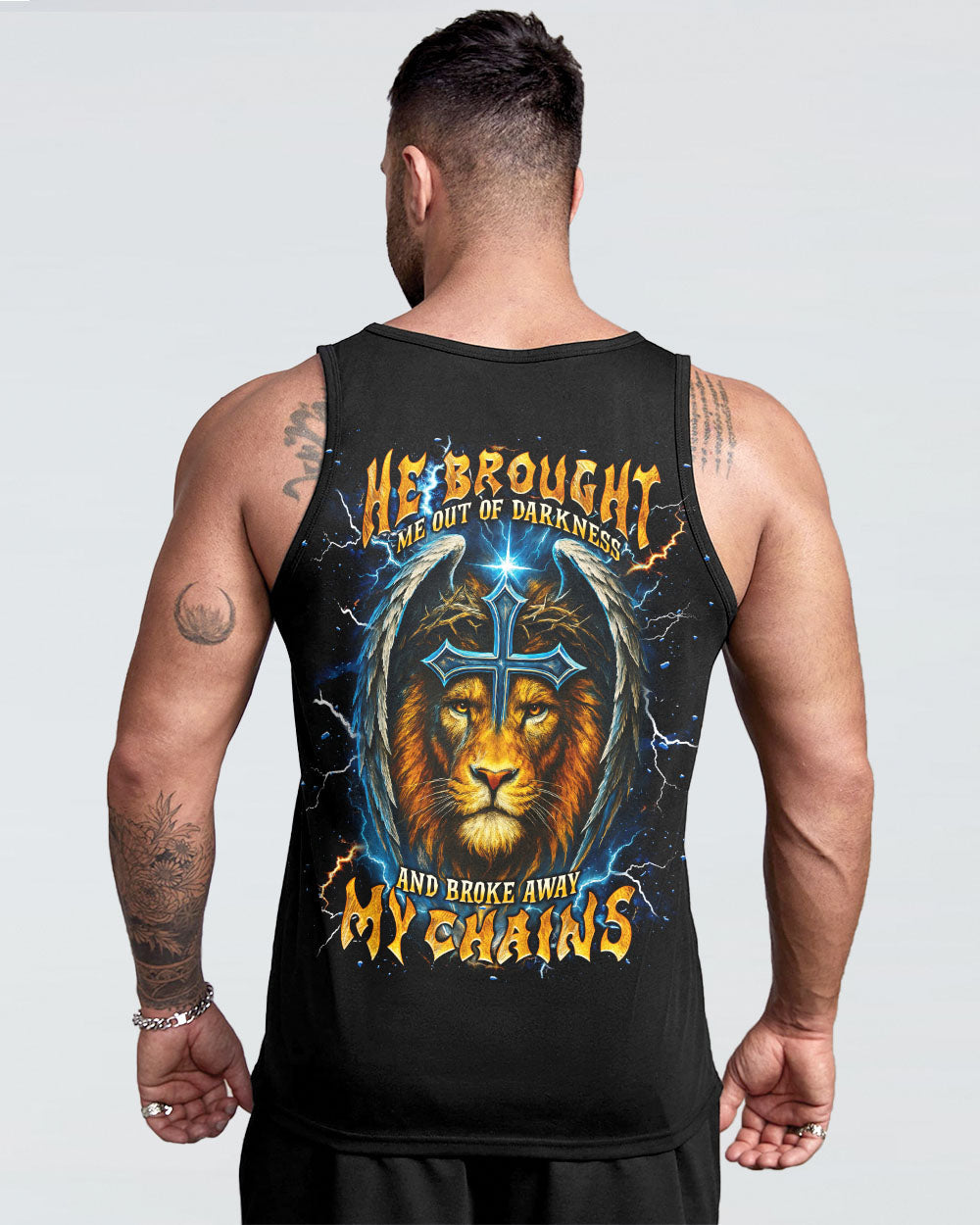 He Brought Me Out Of Darkness Lion Wings Men's All Over Print Shirt   - Tlnt1704254