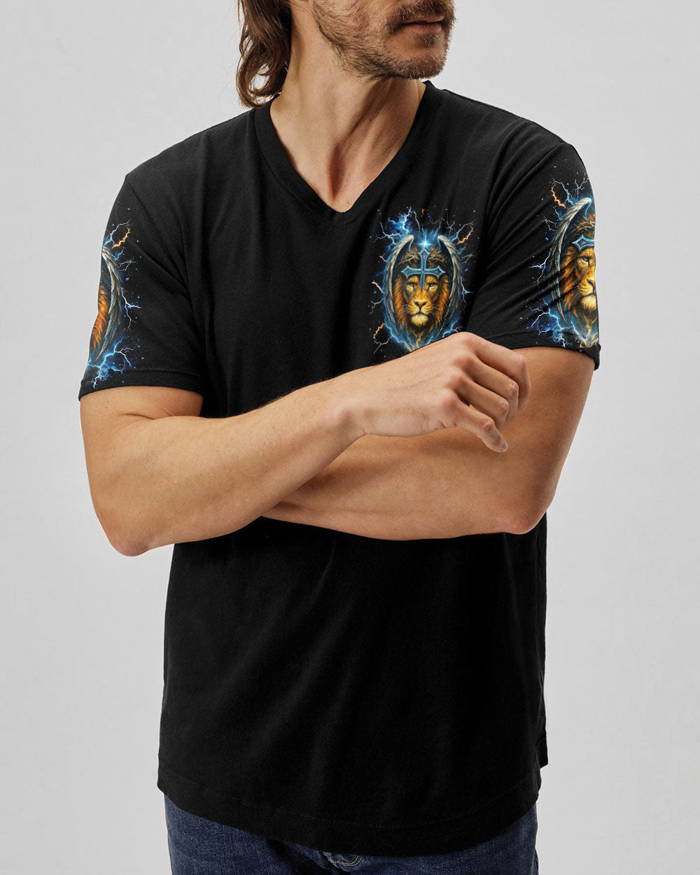 He Brought Me Out Of Darkness Lion Wings Men's All Over Print Shirt   - Tlnt1704254