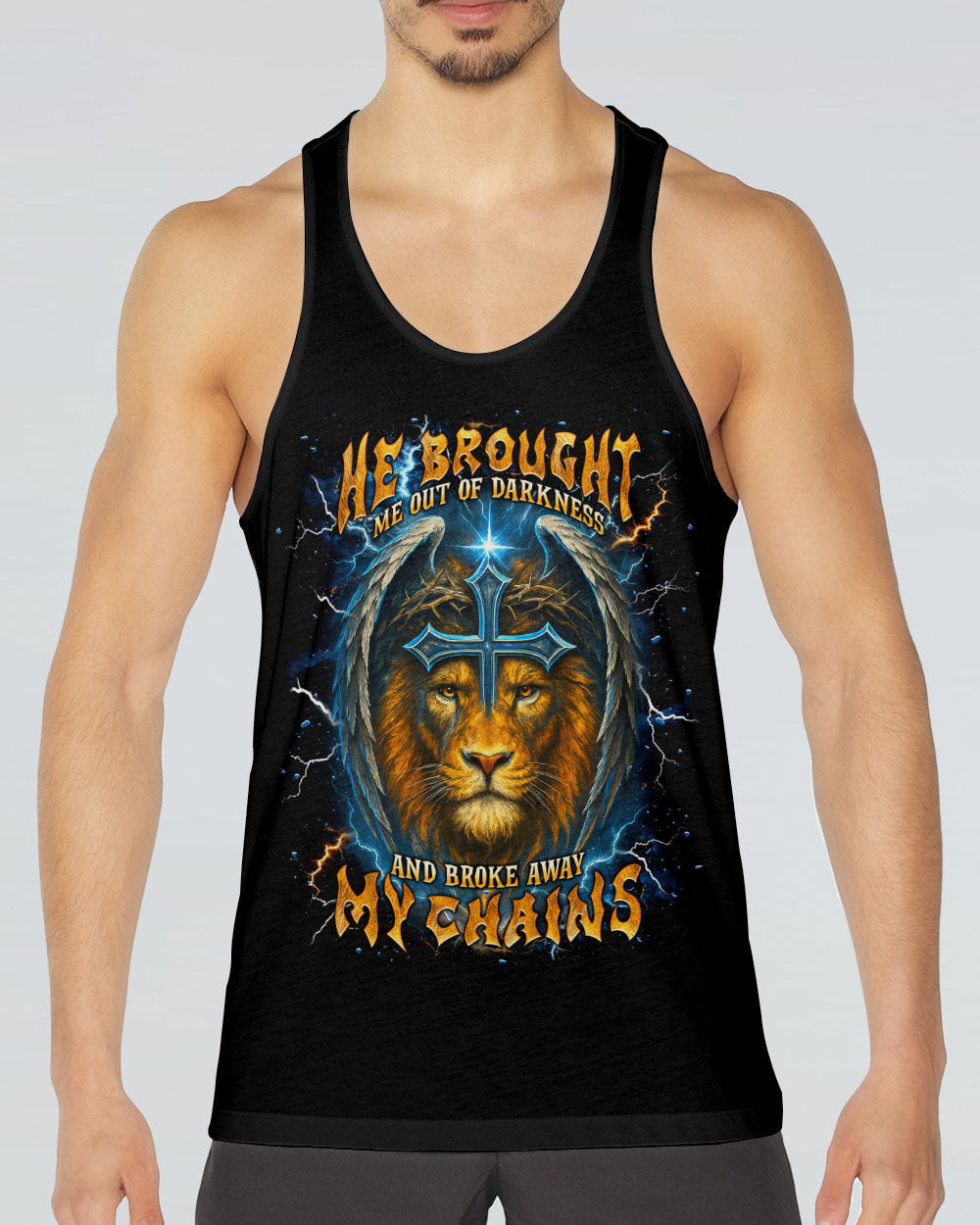 He Brought Me Out Of Darkness Lion Wings Men's All Over Print Shirt   - Tlnt1704254