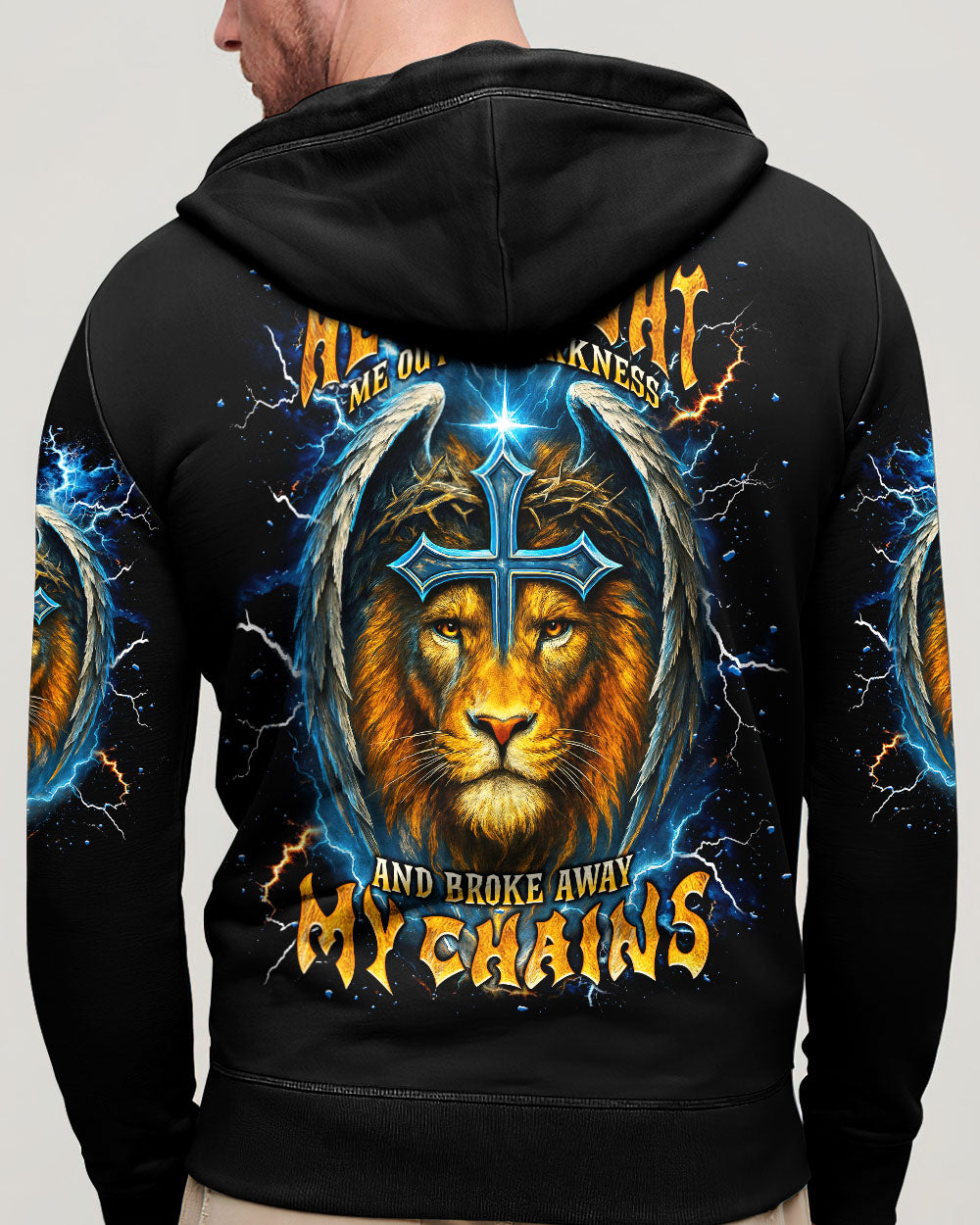 He Brought Me Out Of Darkness Lion Wings Men's All Over Print Shirt   - Tlnt1704254