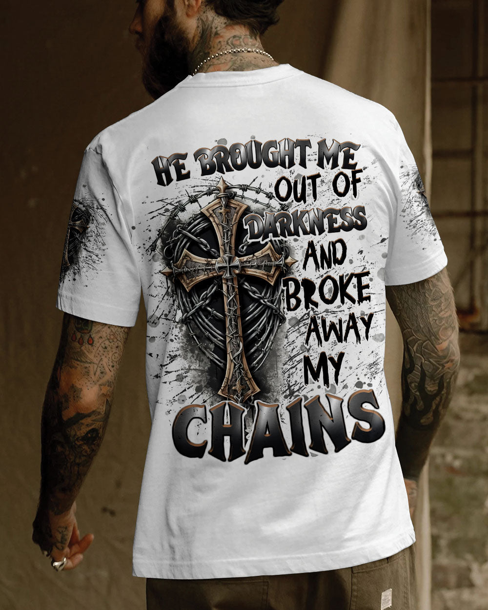 He Brought Me Out Of Darkness Men's All Over Print Shirt   - Tlnt2604252