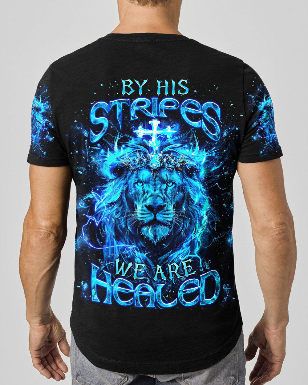 By His Stripes We Are Healed Lion Men's All Over Print Shirt  - Tlnt2803252