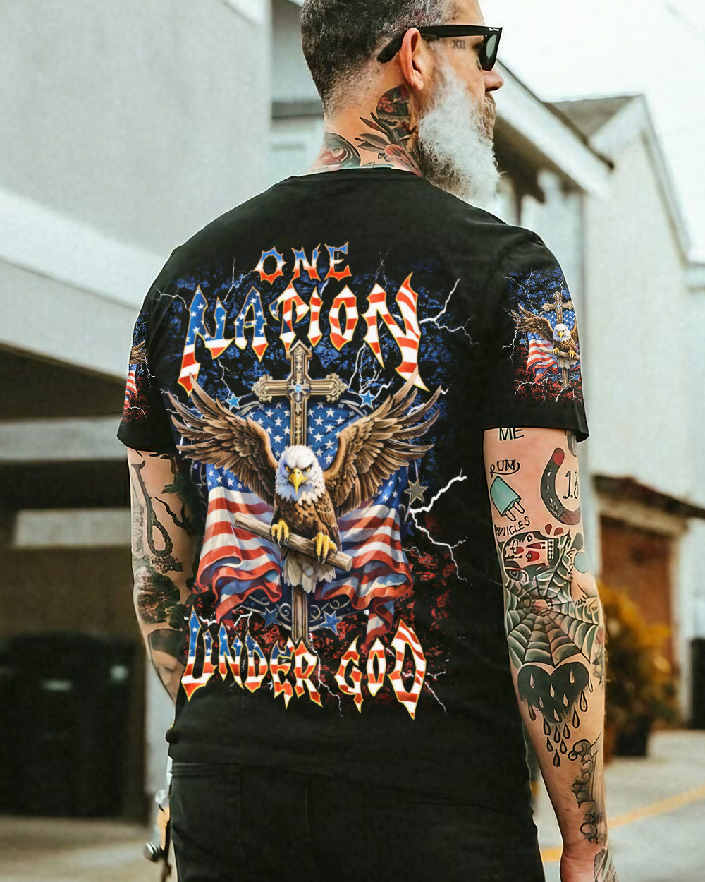 One Nation Under God Eagle Men's All Over Print Shirt  - Tlnt2905252