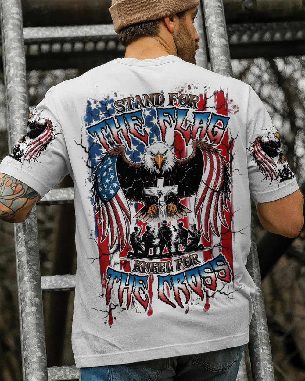 Stand For The Flag Kneel For The Cross Men's All Over Print Shirt - Tlnz2006253