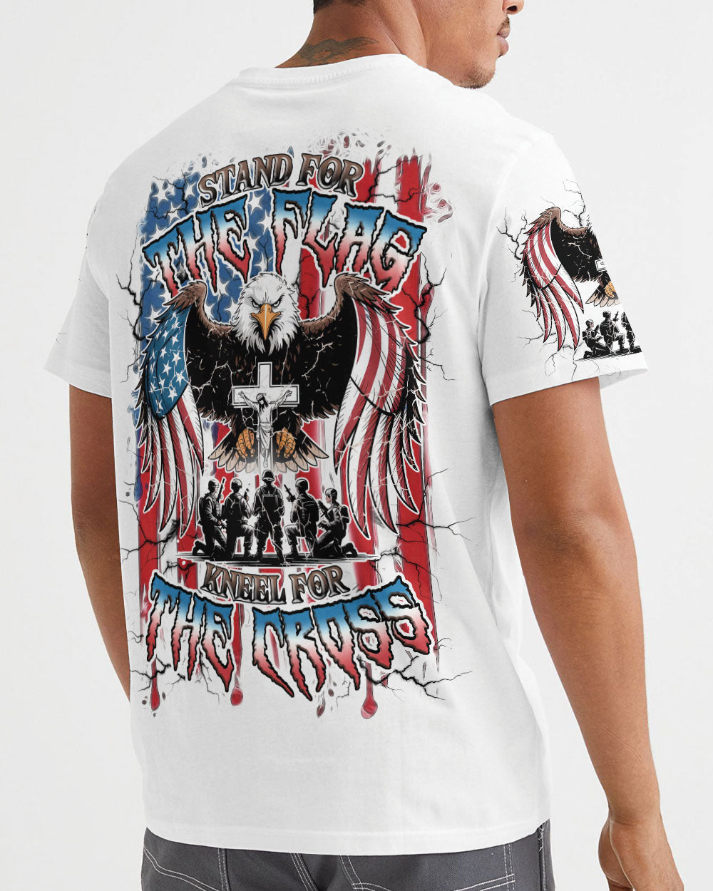 Stand For The Flag Kneel For The Cross Men's All Over Print Shirt - Tlnz2006253