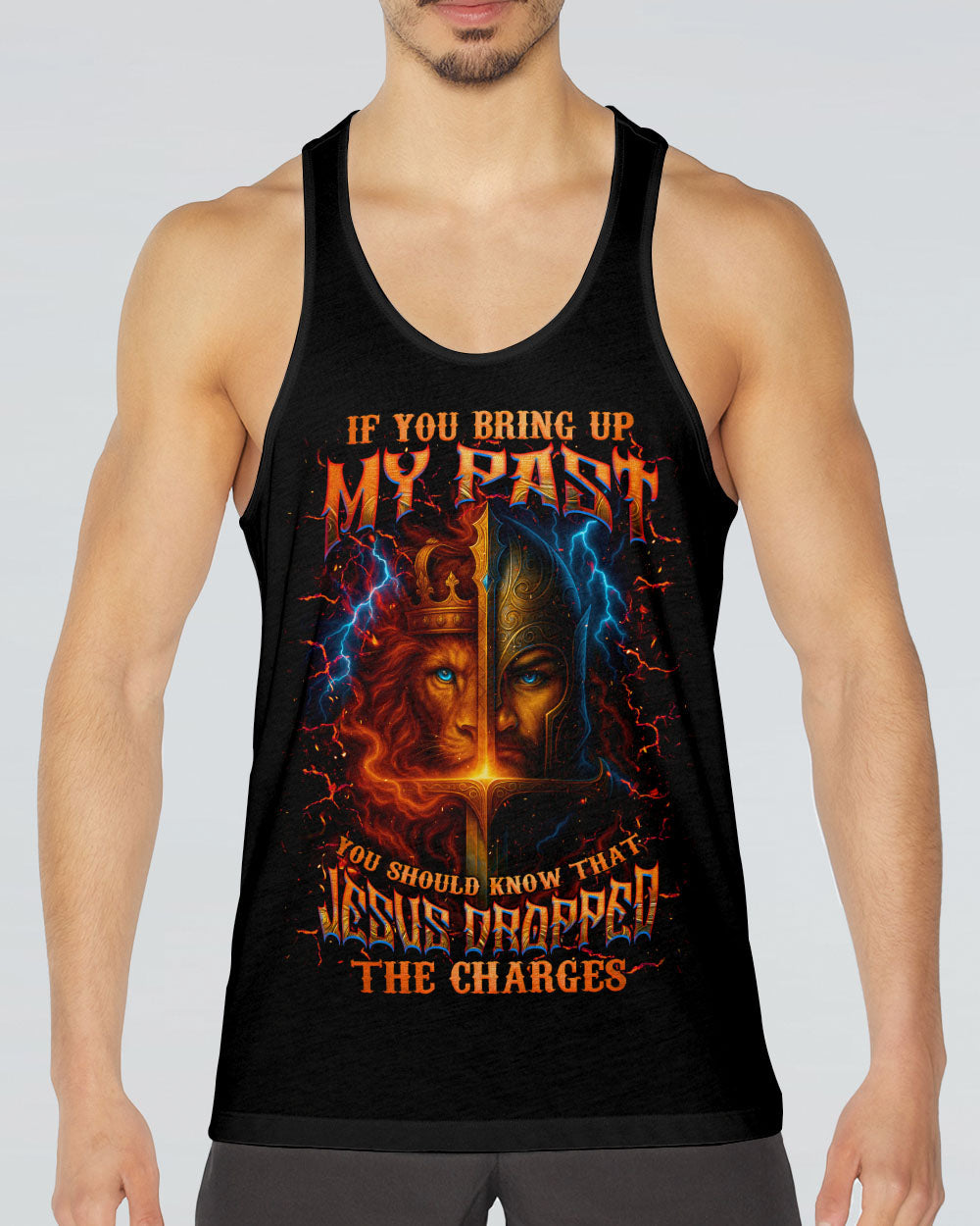 Jesus Dropped The Charges Lion Warrior Men's All Over Print Shirt - Tlnz2406253