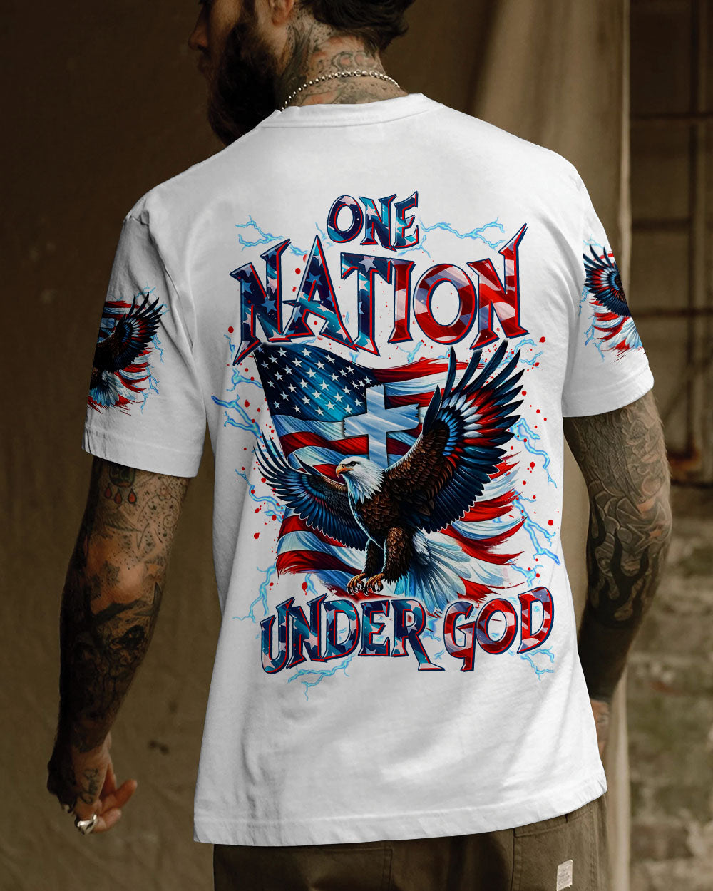 One Nation Under God Eagle Men's All Over Print Shirt  - Tltr3005252