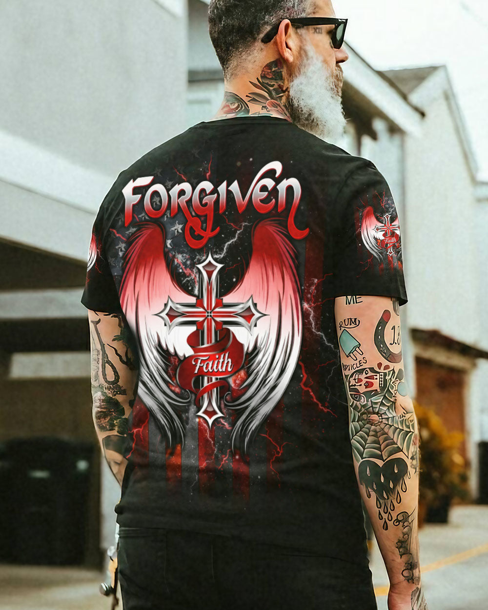 Forgiven Cross Wings Men's All Over Print Shirt  - Tltw1803255